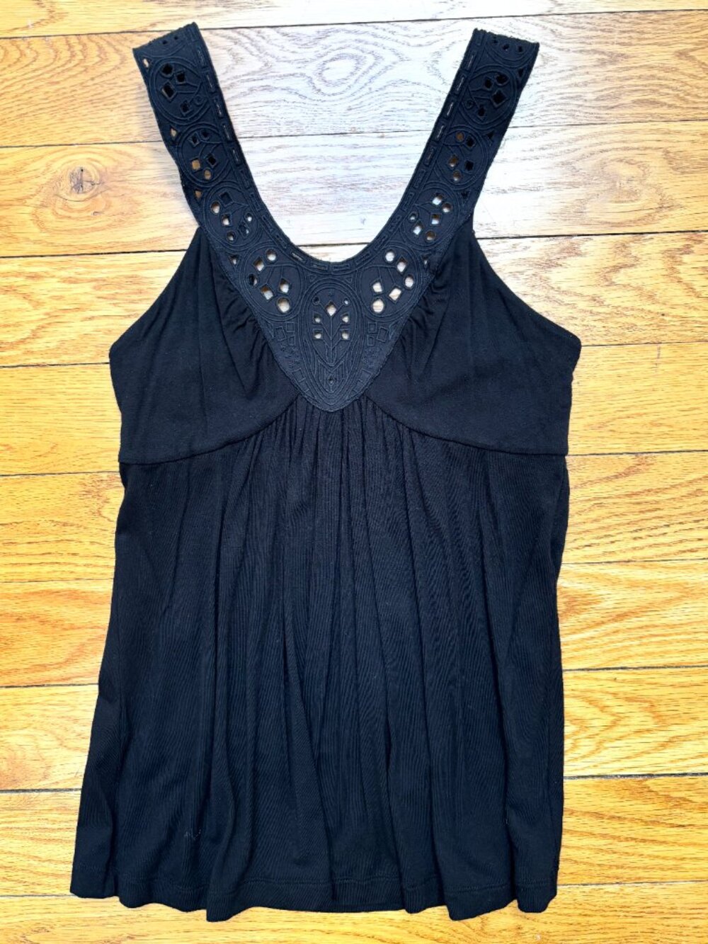 BCBG Max Azria Black Cutout Tank Top Size M